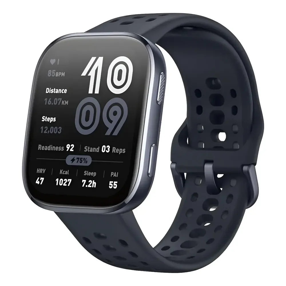 Smartwatch Amazfit Bip 6 Com Gps, Tela Amoled De 1.97  E Resistência À Água Branco Mesh Preto