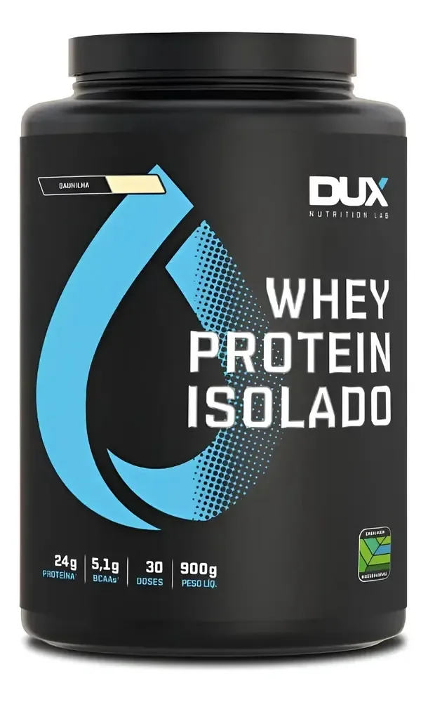 Whey Protein Isolado (900g) Dux Nutrition Sabor Morango