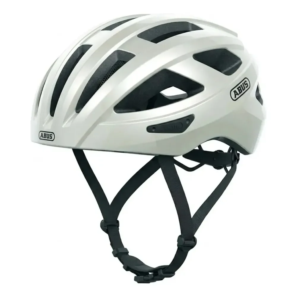 Capacete Ciclismo Bike Masculino Feminino Abus Macator Inmold Branco Perola Tamanho M 52-58 Para Road Mtb Triatlo Triathlon