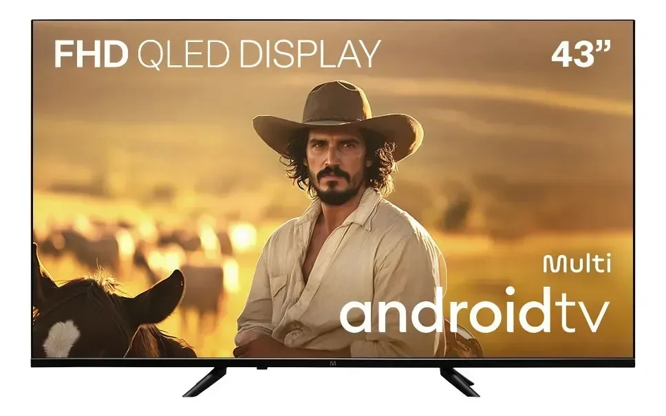 Smart TV Multi 43 Polegadas QLED Full HD Android TV HDR10 Dolby Audio Chromecast Bluetooth Wi-Fi Comando de Voz - Tl066MQ