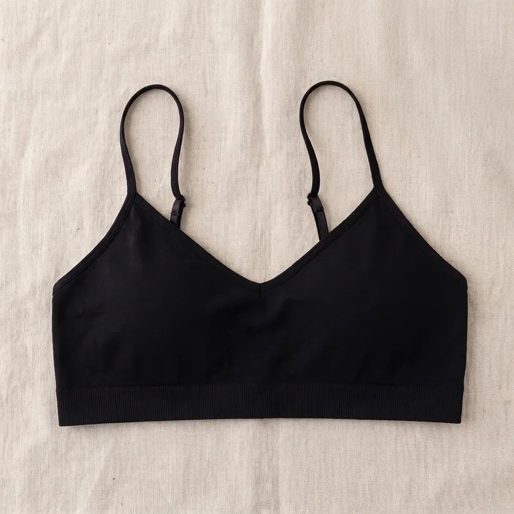Top Sutiã Sem Bojo Cropped Lingerie Mercado Livre Basics Preto Liso G