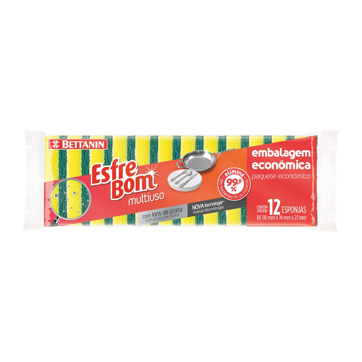 EsfreBom - Esponja Multiuso Abrasiva, Embalagem Econômica Leve 12 Pague 10, Bettanin