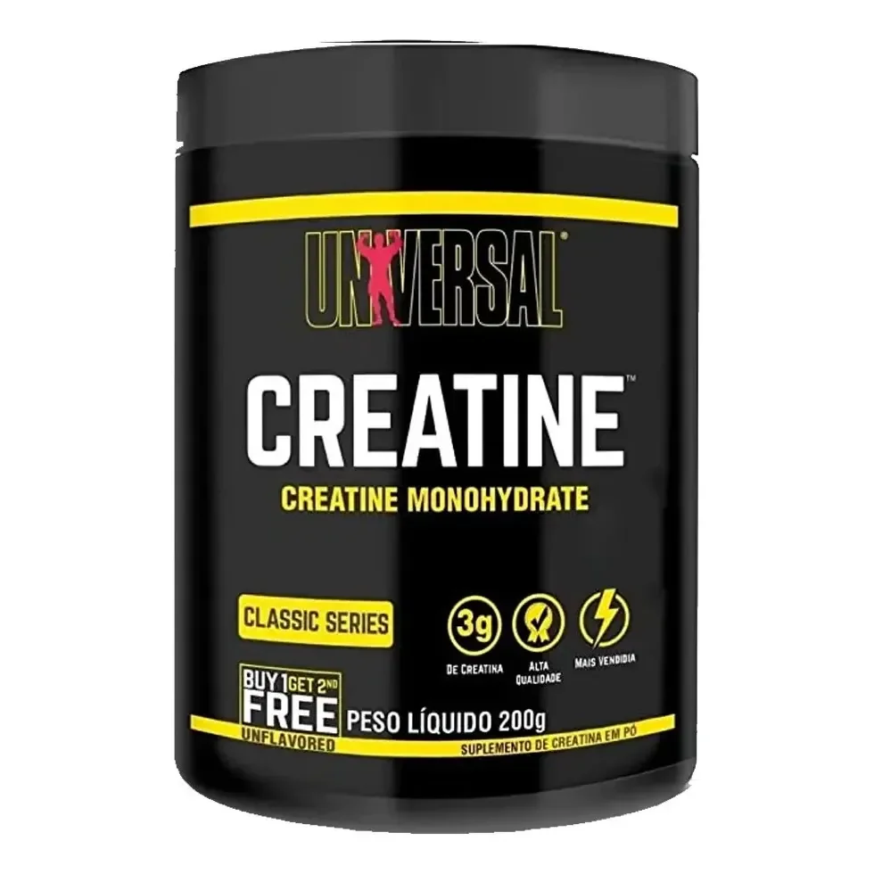 Creatina Monohydrate Universal Nutrition Em Pó 200g Com Coqueteleira Sem Sabor