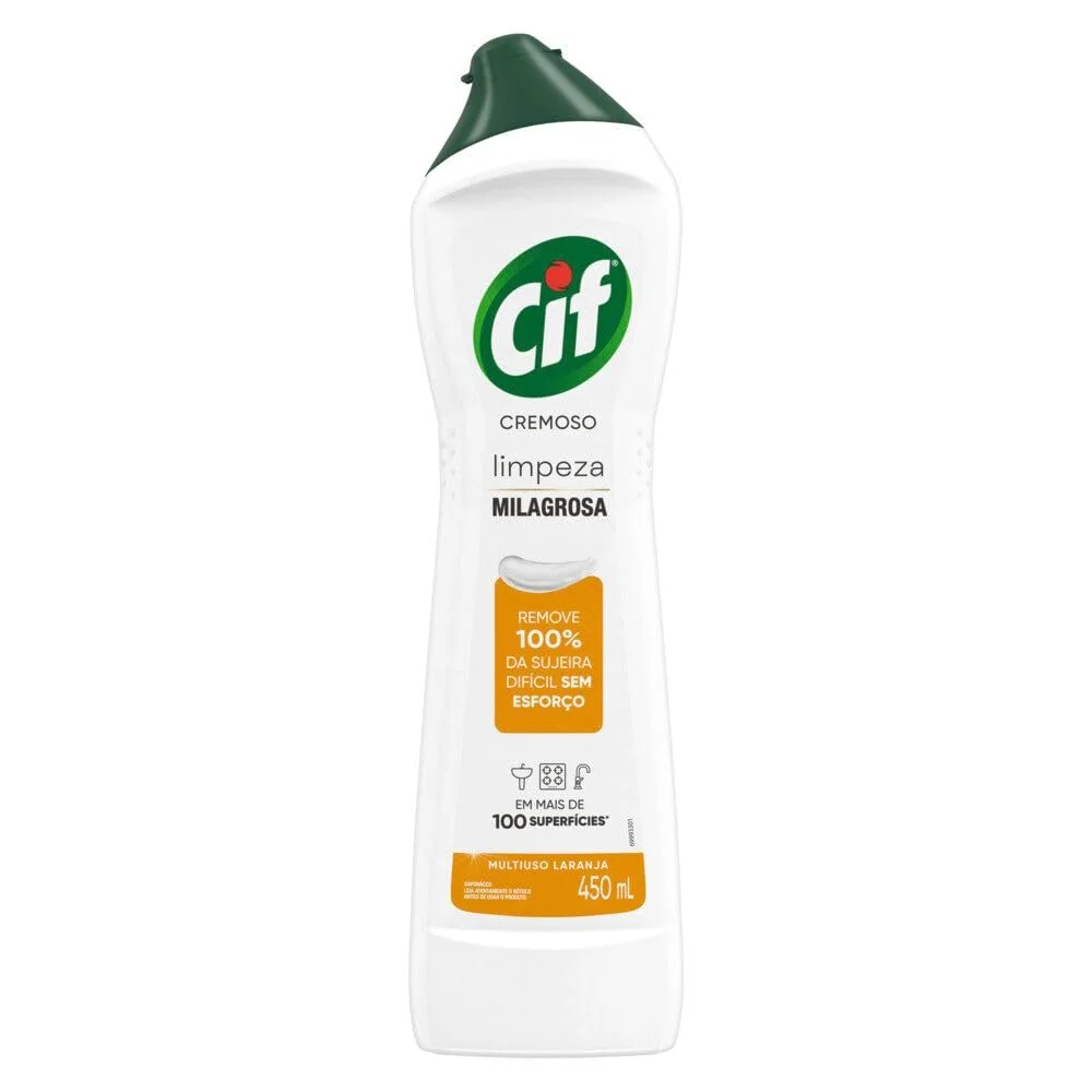 CIF Cremoso Limpeza Milagrosa Laranja 450 ml
