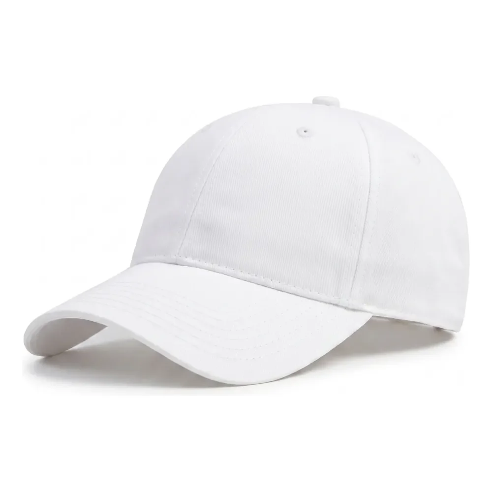 Boné Liso Sarja Regulagem Aba Curva Confortável Algodão Branco Unico Liso