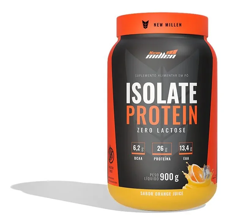 Isolate Protein Pote 900g Proteína Isolada New Millen Sabor Orange Juice