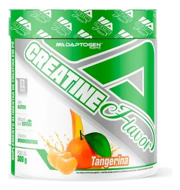 Creatina Monohidratada Sabor Tangerina 300g Adaptogen Sem Glúten