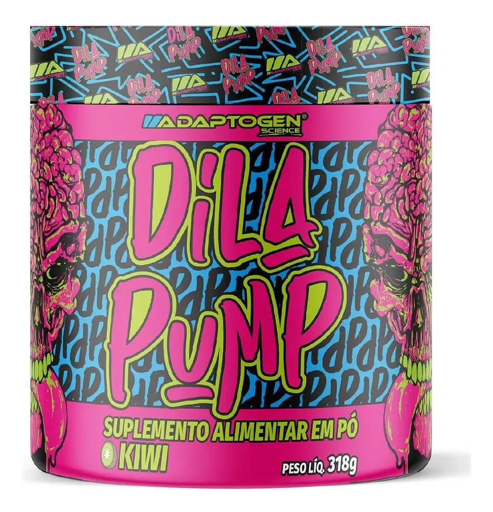 Suplemento Em Pó Dila Pump Pre Treino Sem Cafeína Adaptogen Science Pote De 318g Sabor Kiwi