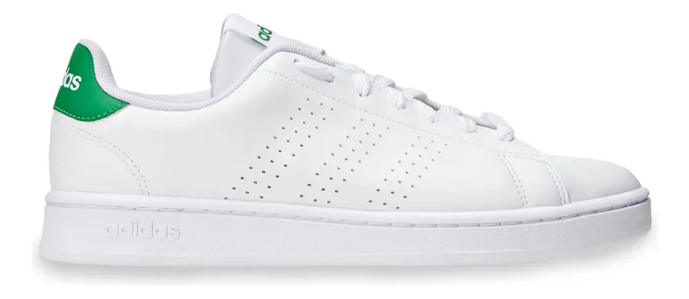 Tênis Masculino E Feminino Advantage 2.0 adidas Branco Nuvem E Verde Liso 40 Br