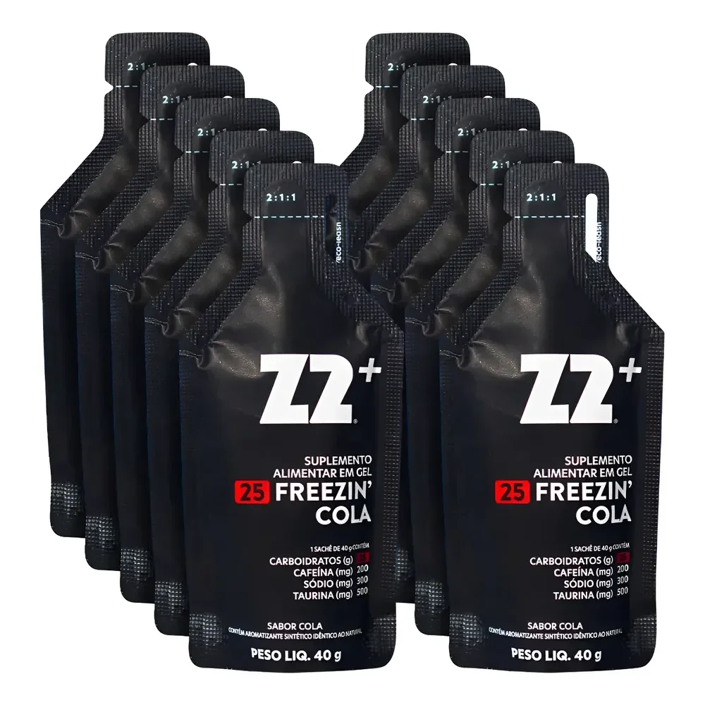 Energy Gel Z2+ Freezin Cola Box 10un Sachê 40g Cafeína Cola