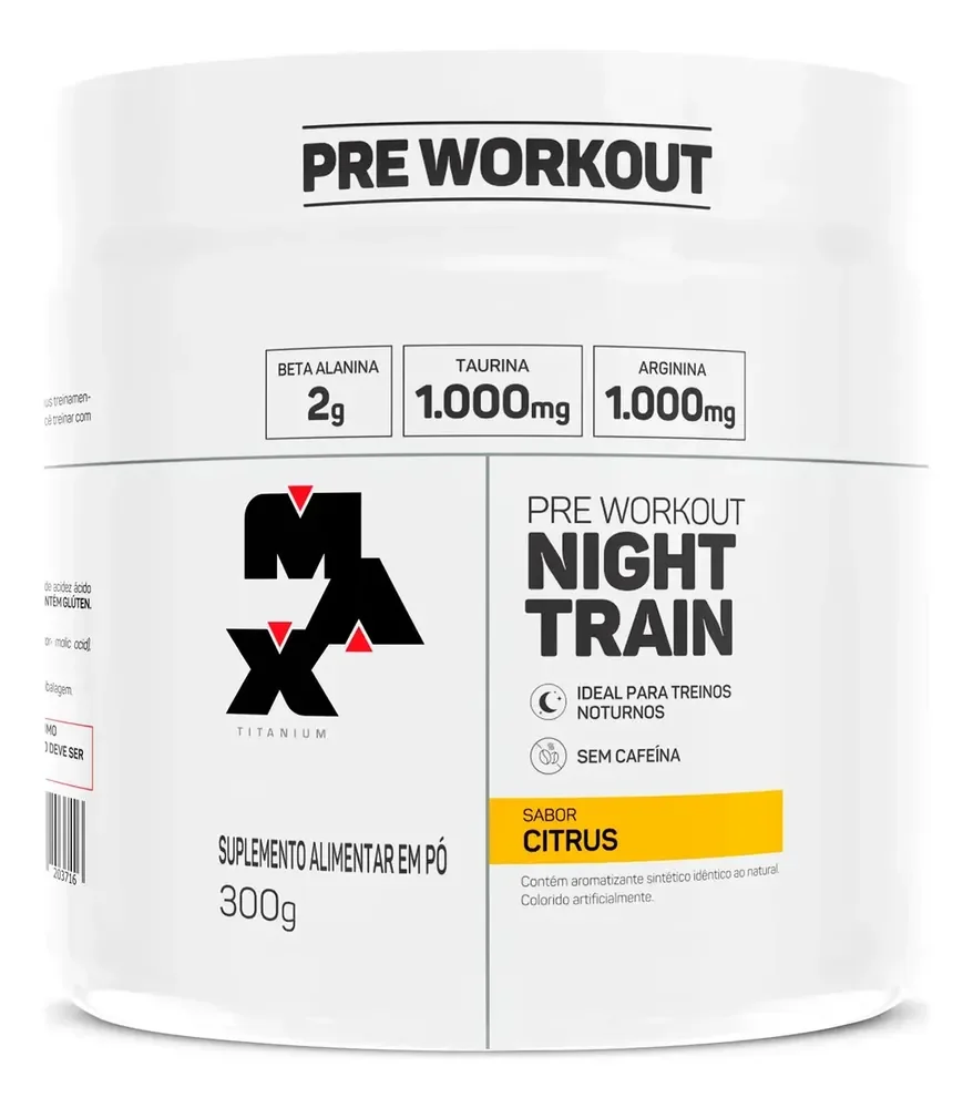 Pré Treino Night Train Pote 300g Sabor Citrus Max Titanium