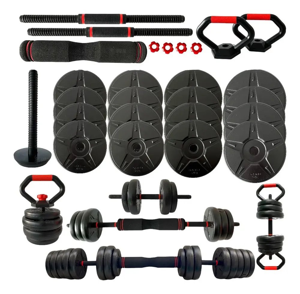 Kit Halteres Musculação Kettlebell 6 Em 1 Peso 30kg Odin Fit