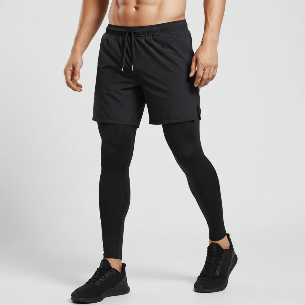 Calça Masculina Corrida de Compressão 2 em 1