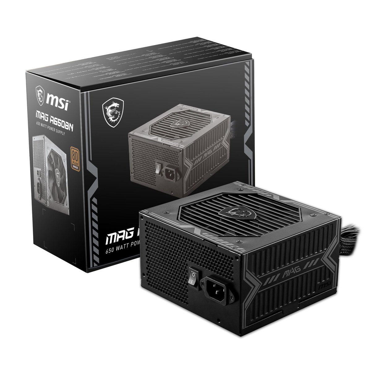 Fonte de Alimentação MSI MAG A650BN - 650W, 80 Plus, Bronze, PFC Ativo
