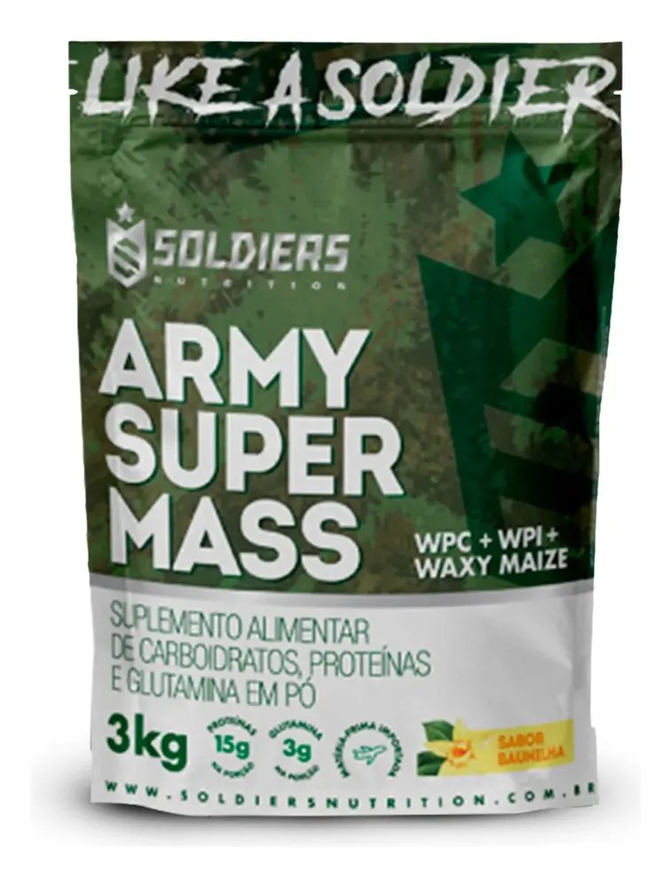 Whey Hipercalórico Army Super Mass 3kg 100% Importado Soldiers Nutrition Suplemento Proteína Muscular