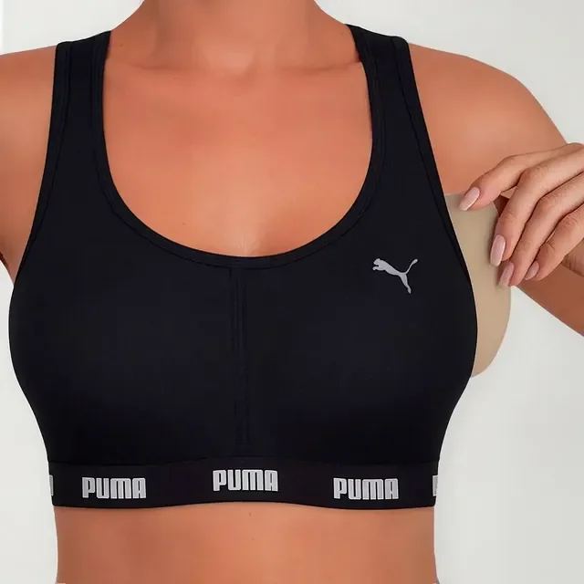 Top Puma C/ Bojo Removível Alta Sustentação Academia Fitness