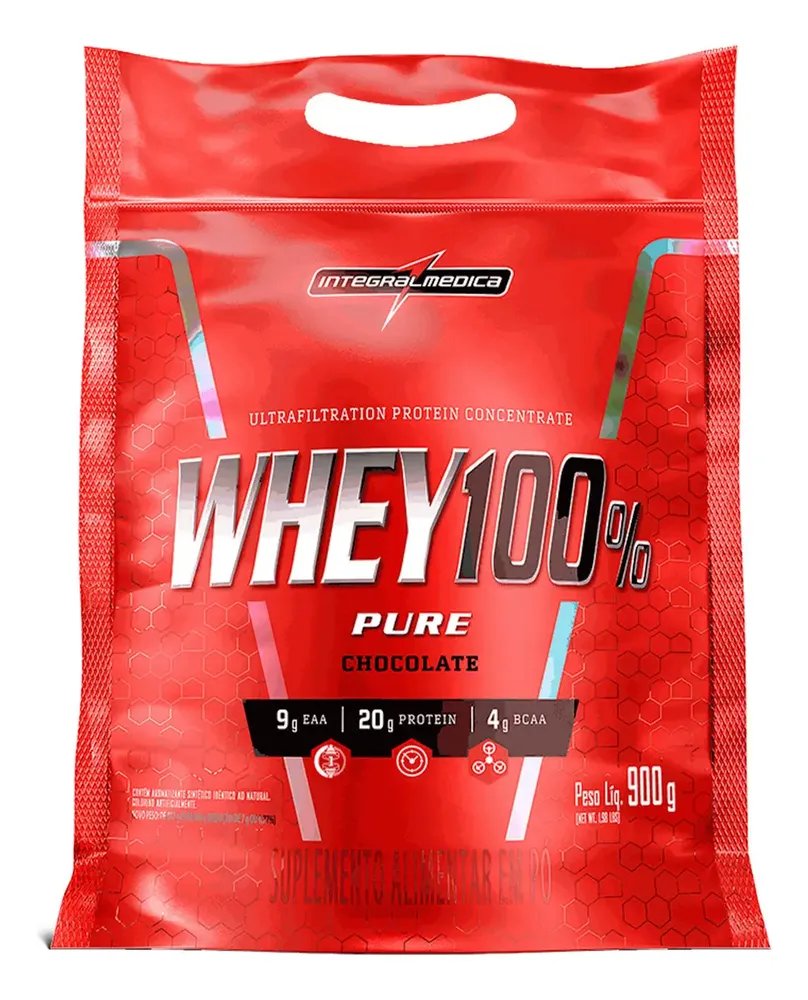 Proteína Integralmédica Whey 100% Pure em pó sabor Chocolate x 900g