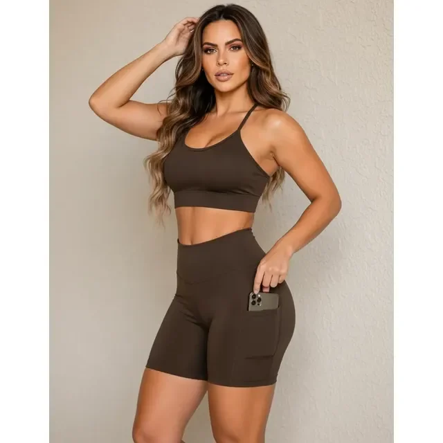 Conjunto Academia Top E Bermuda Com Bolso Zero Transparência