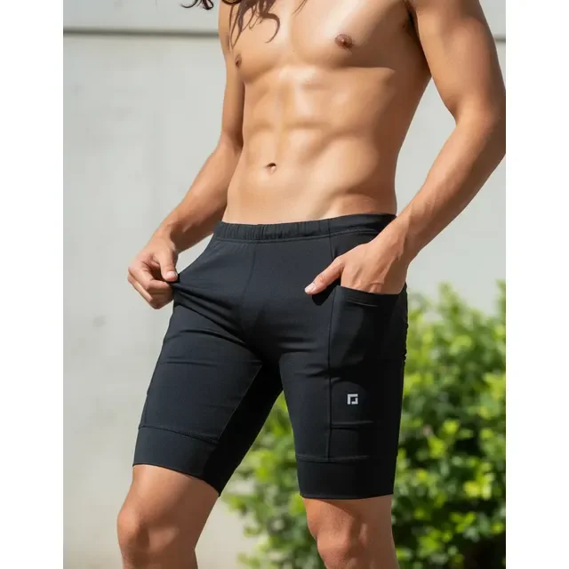 Shorts De Compressão P/ Corrida Masculino C/ Bolsos Laterais