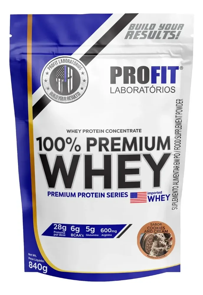 Whey Protein 100% Concentrado Premium 840g Profit Sabor Cookies