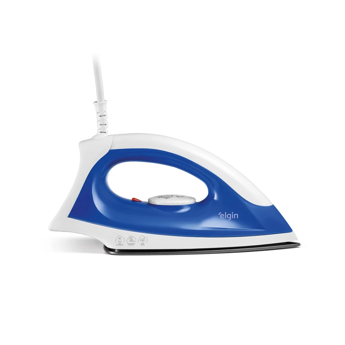Ferro de Passar a Seco Iron Force Elgin Super Leve Branco e Azul Base Antiaderente 220V