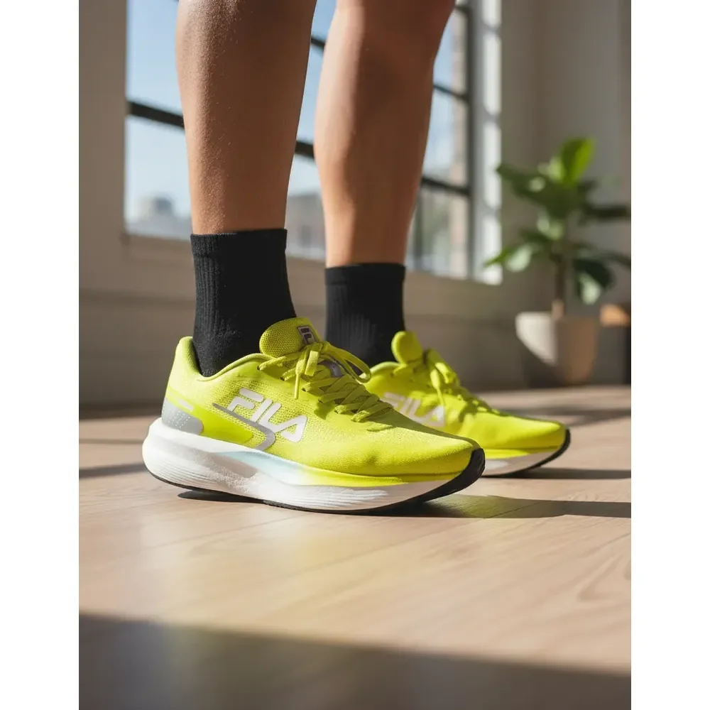 Tênis Fila Racer Fastpace Unissex Running Original Amarelo Lisa 44 Br