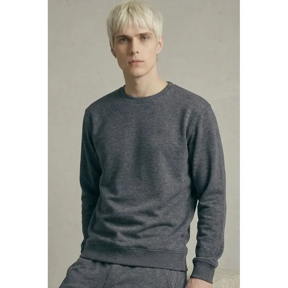 Moletom Masculino Leve Gola Careca Polo Wear Mescla Escuro M Mescla Escuro