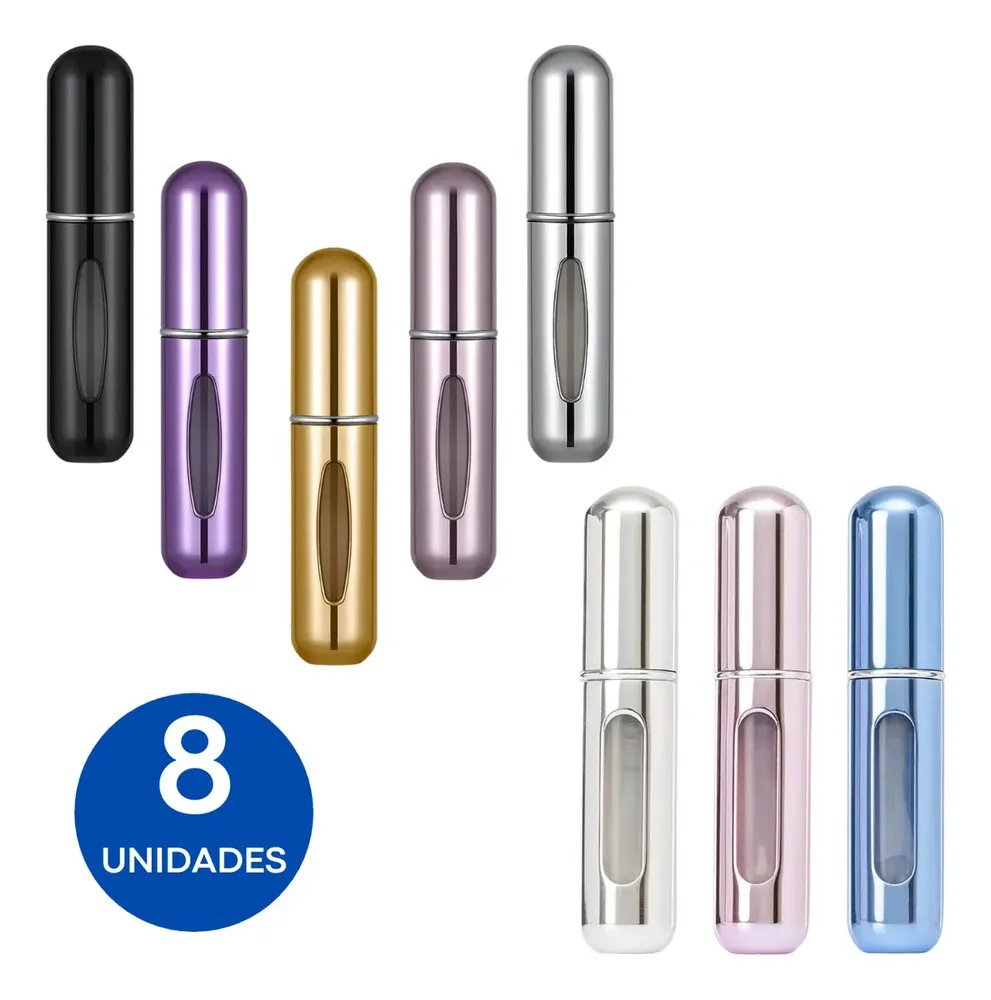 Mini Spray Frasco Recarregável Porta Perfume 5ml 8 Unidades
