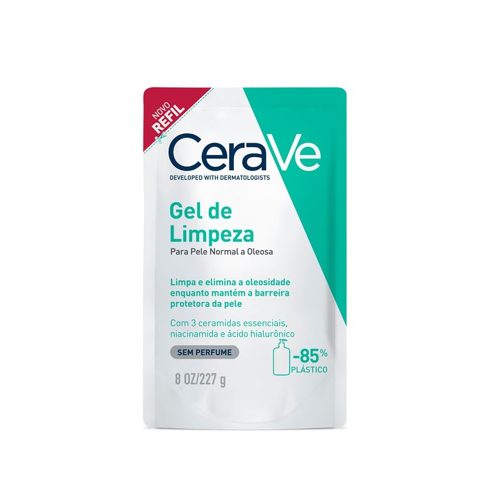 CeraVe, Gel de Limpeza Facial para pele oleosa, com Ácido Hialurônico e Niacinamida