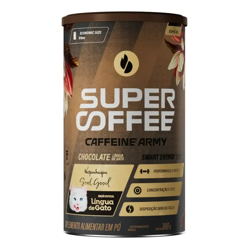 Supercoffee Língua De Gato - Economic Size (380g) - Caffeine Army Chocolate Ao Leite