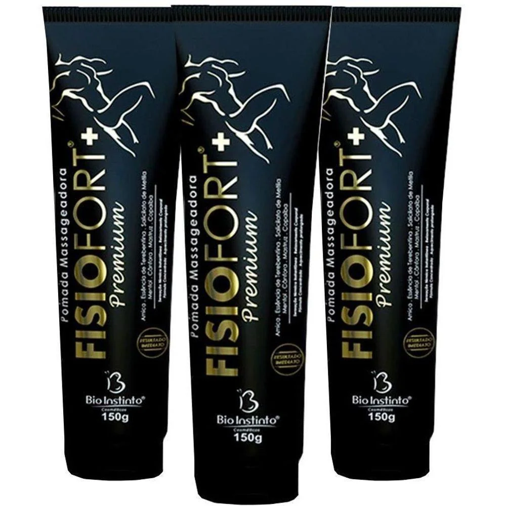 Kit Com 3 - Pomada Massageadora Fisiofort Premium 150g