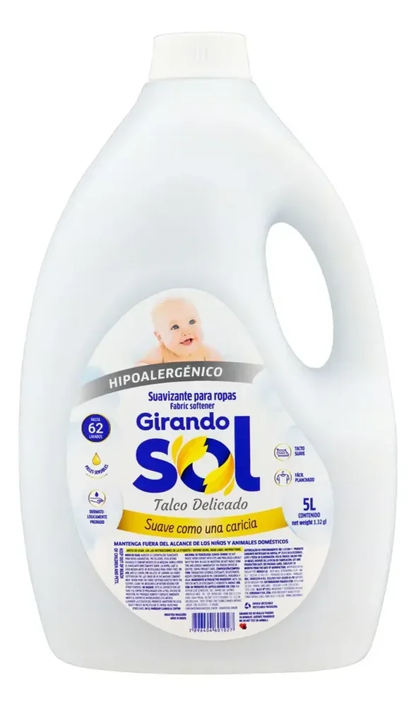 Amaciante de Roupa Diluído Talco Delicado Girando Sol Galão 5l