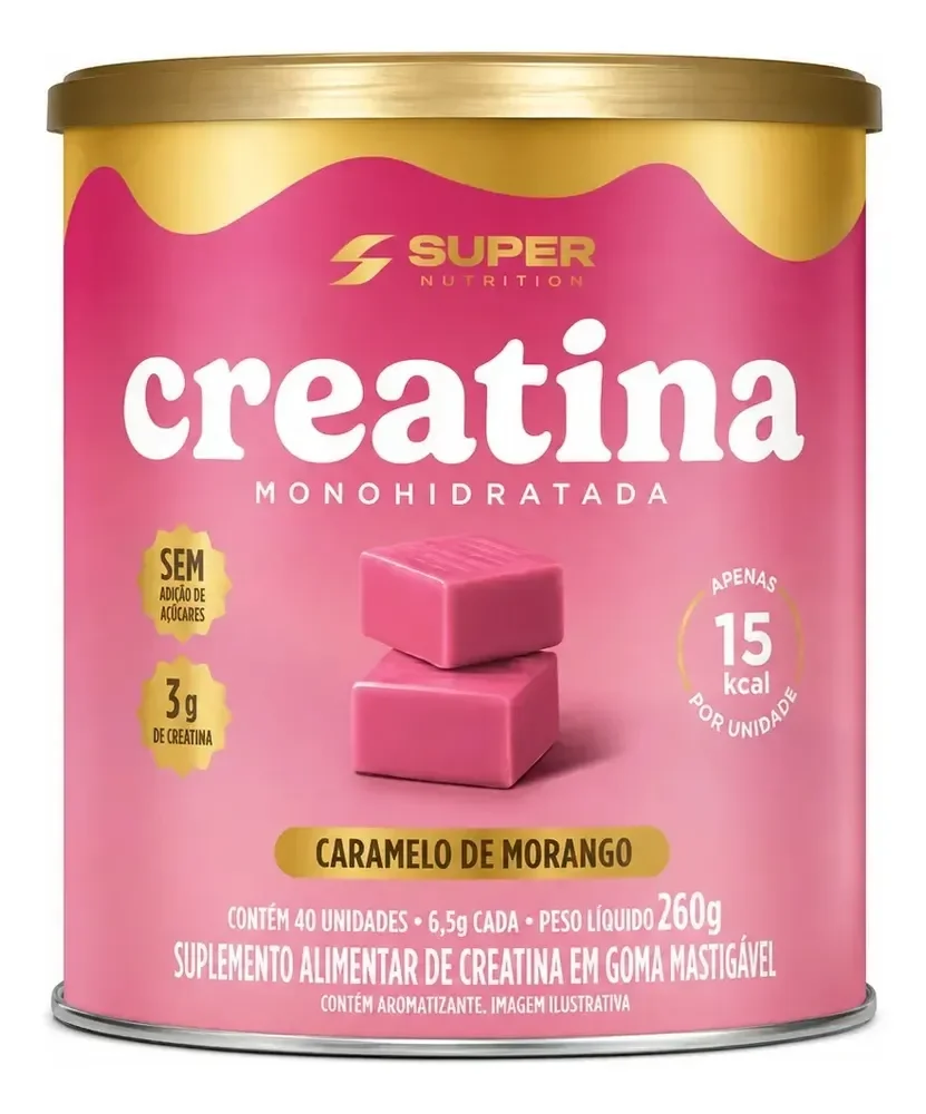 Super Nutrition Caramelos de Creatina - 40 unid - Sabor Morango
