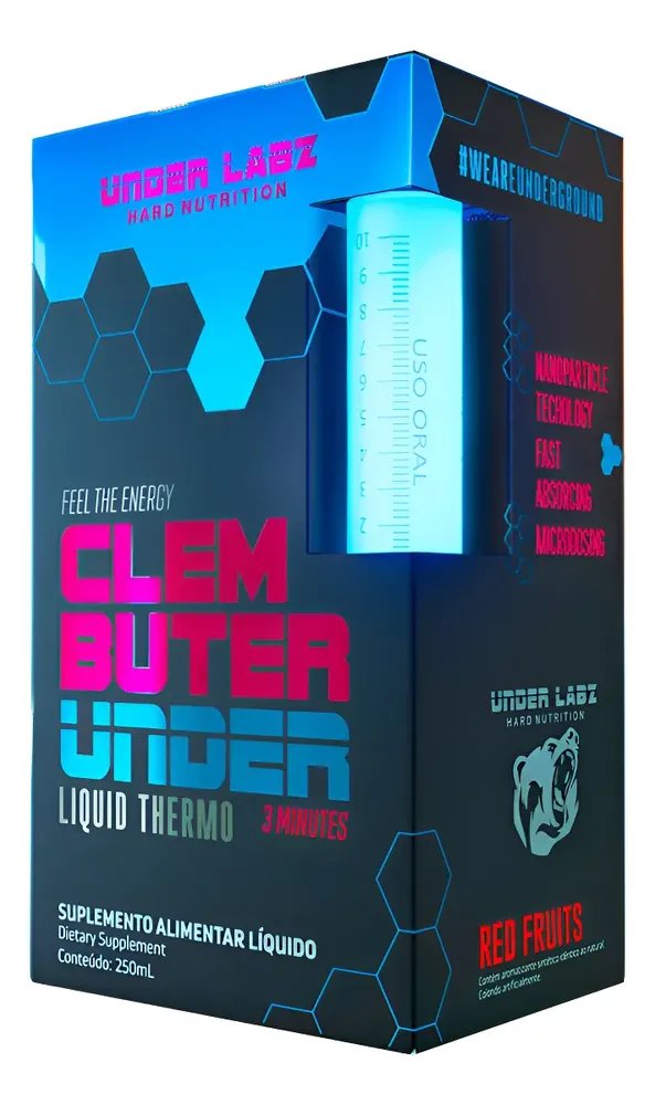Clembuter Under Labz Fast Dose 250ml Termogenic Liquido Sabor Red Frutis