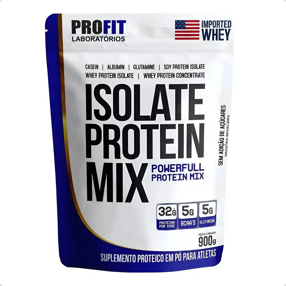 Whey Isolate Protein Mix Refil 900g - Profit Sabor Morango
