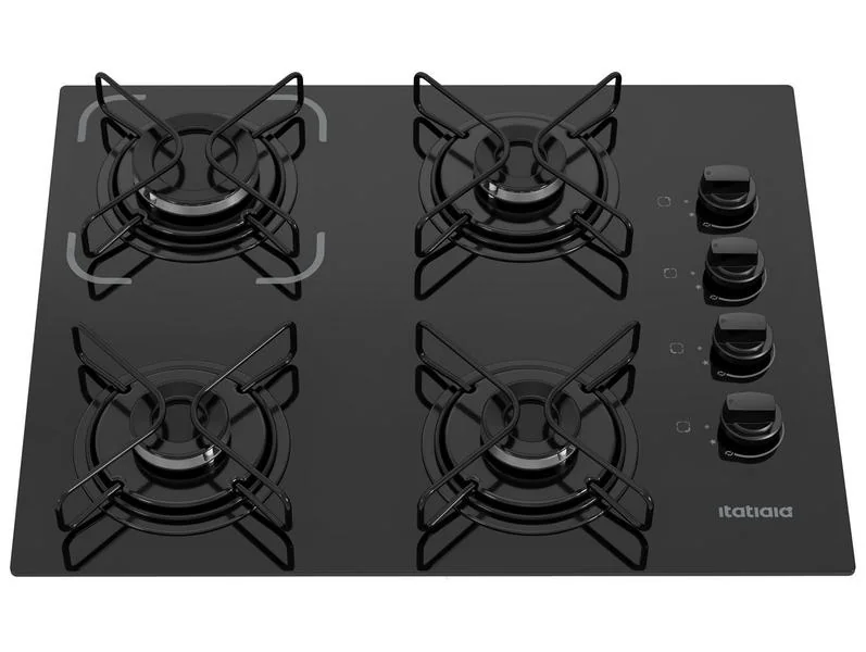 Cooktop 4 Bocas Itatiaia Essencial com Mesa de Vidro Temperado e Acendimento Automático Preto Bivolt