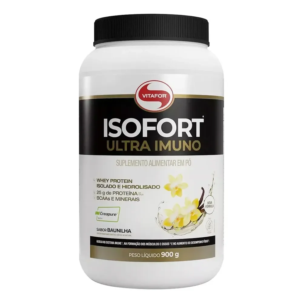Suplemento Proteína Vitafor Isofort Baunilha 900g Creatina Glutamina