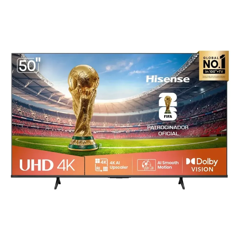 Hisense Smart TV 4K 50" Polegadas 50A6NV com Dolby Vision, HDR10, HLG, Dolby Gaming, Film Maker, DTS Virtual X, Compatibilidade Alexa e Google Home
