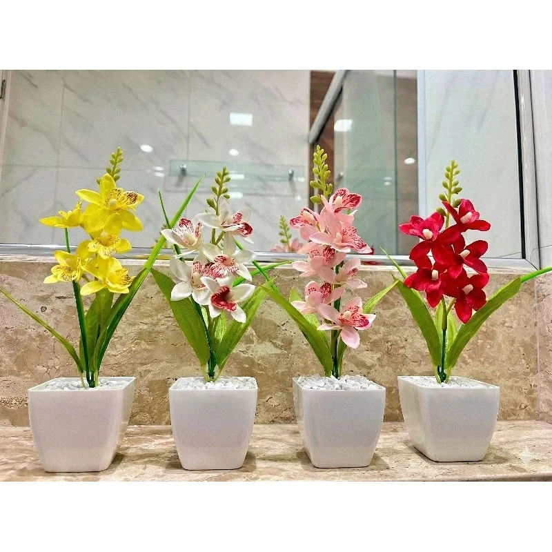 Kit Com 4 Vasos De Flores Artificiais Decorativas