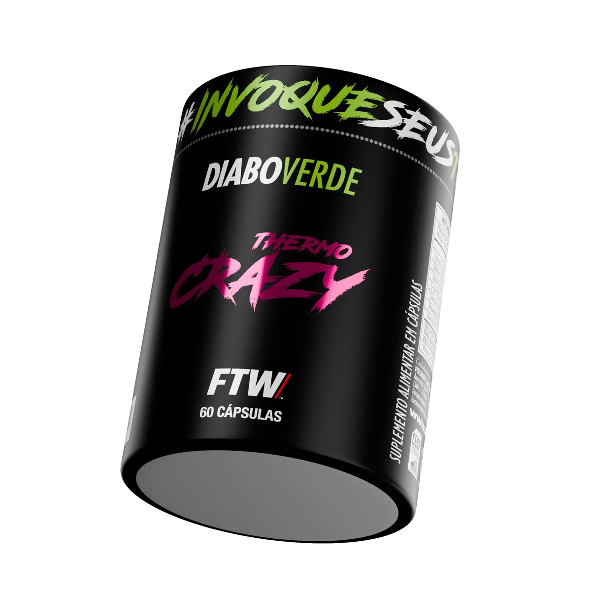 FTW Thermo Crazy Diabo Verde, Suplemento Alimentar com Cafeína, Taurina e L-Carnitina (60 Cápsulas)