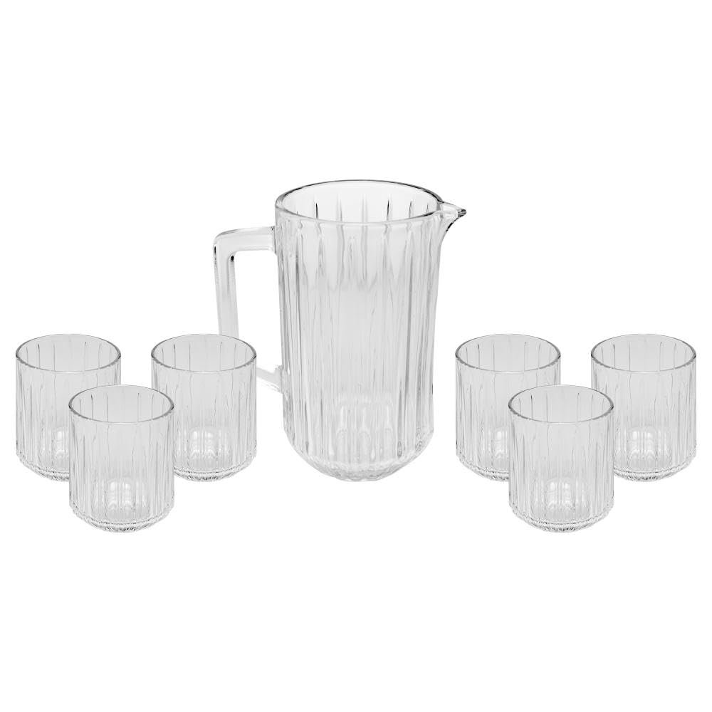 WOLFF - Conjunto 7 Peças Jarra com 6 Copos de Cristal Bangkok 1,45L/300ml