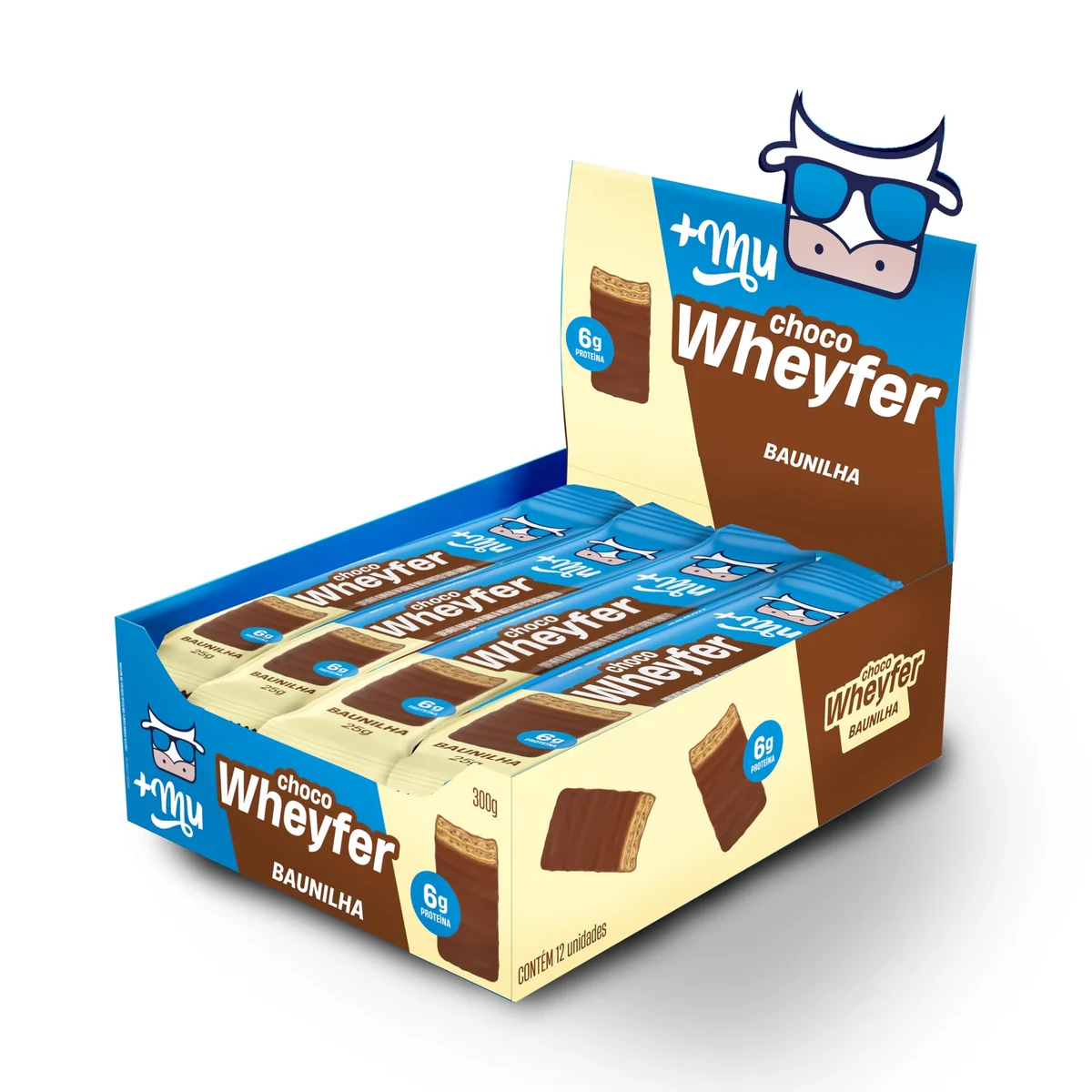 +Mu Chocowheyfer Proteico Sabor Baunilha - Display com 12 unidades - 300g