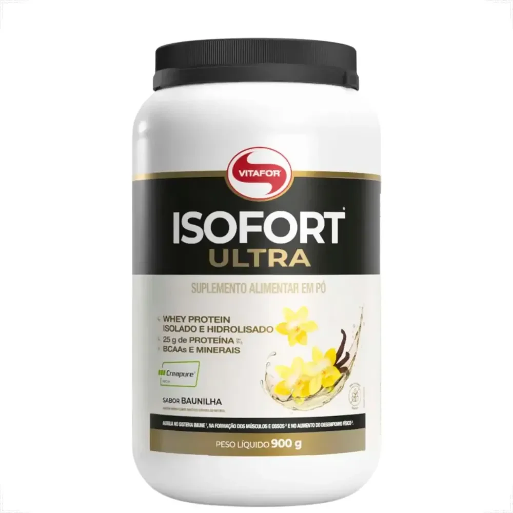 Isofort Ultra Whey Protein Sabor Baunilha 900g Vitafor Baunilha