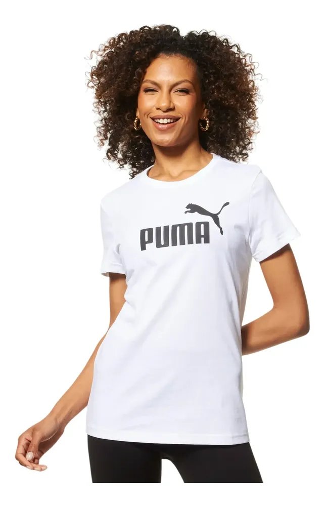 Camiseta Feminina Ess No. 1 Logo Puma Branca Geométrico G
