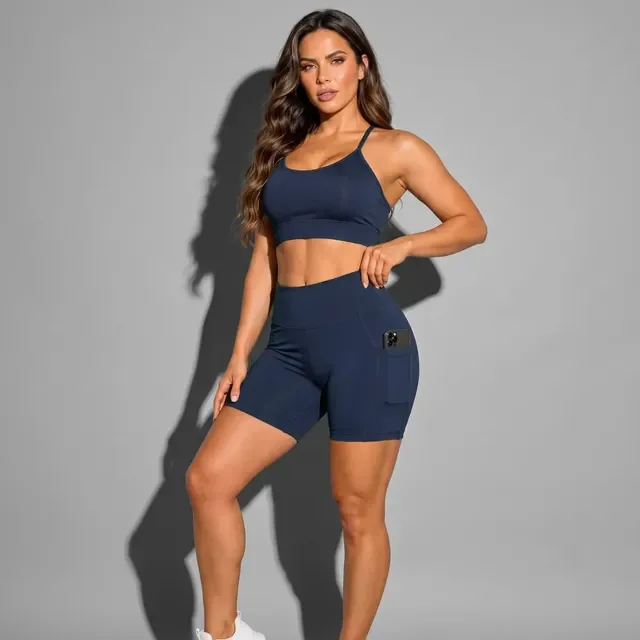 Conjunto Academia Top E Bermuda Com Bolso Zero Transparência
