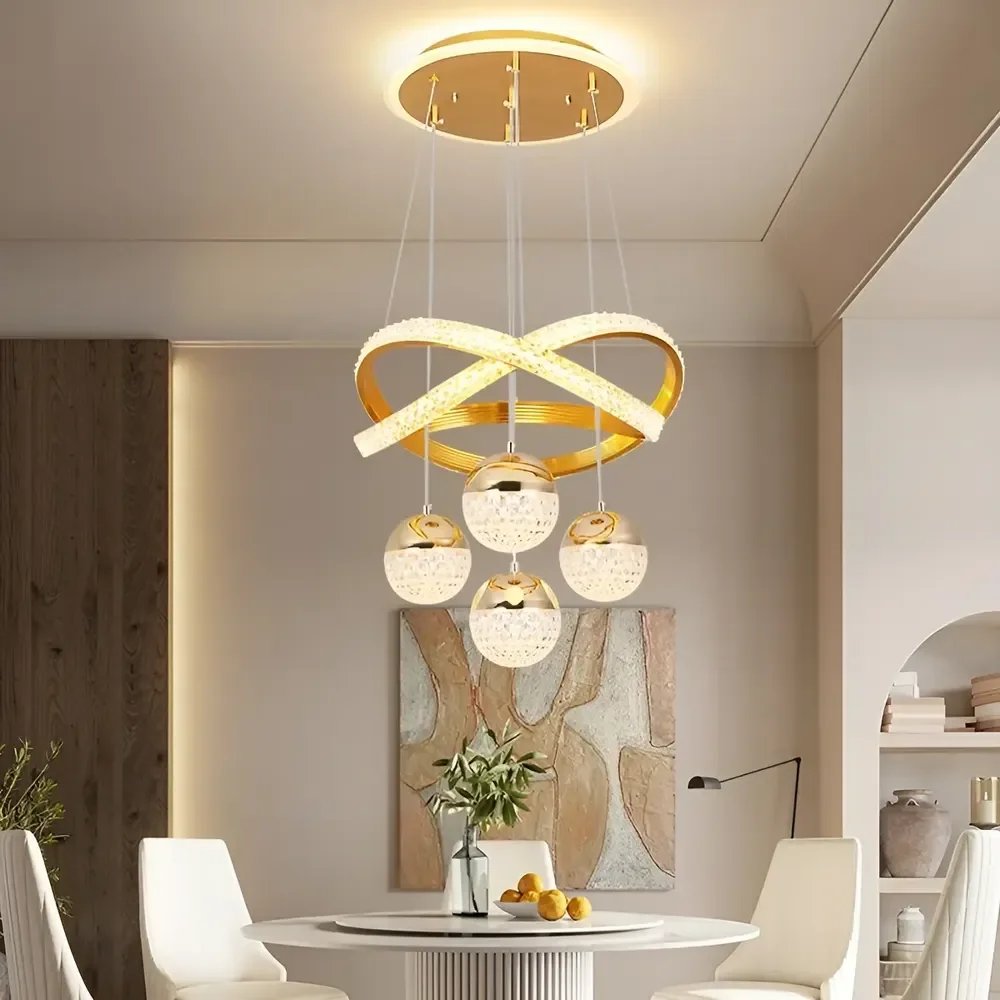 Lustres Sala, Luminaria Pendente Teto - 3 Cores Lampada Led 127/220v C24
