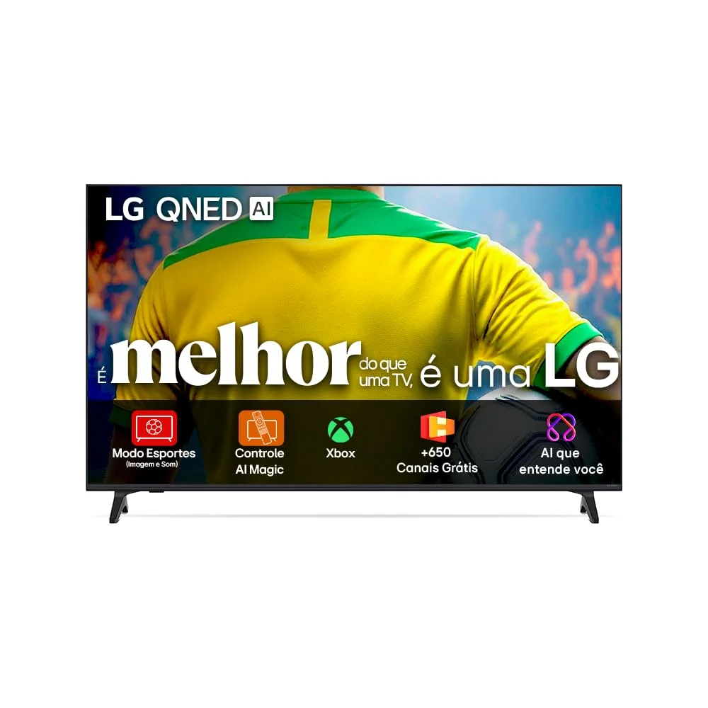 Smart TV 4K 50" LG QNED73 Portal de Games Processador AI α7 Gen8 4K Super Upscaling Google Cast Integrado Controle AI Magic WebOS 25 Modo Esportes Alerta de Esportes