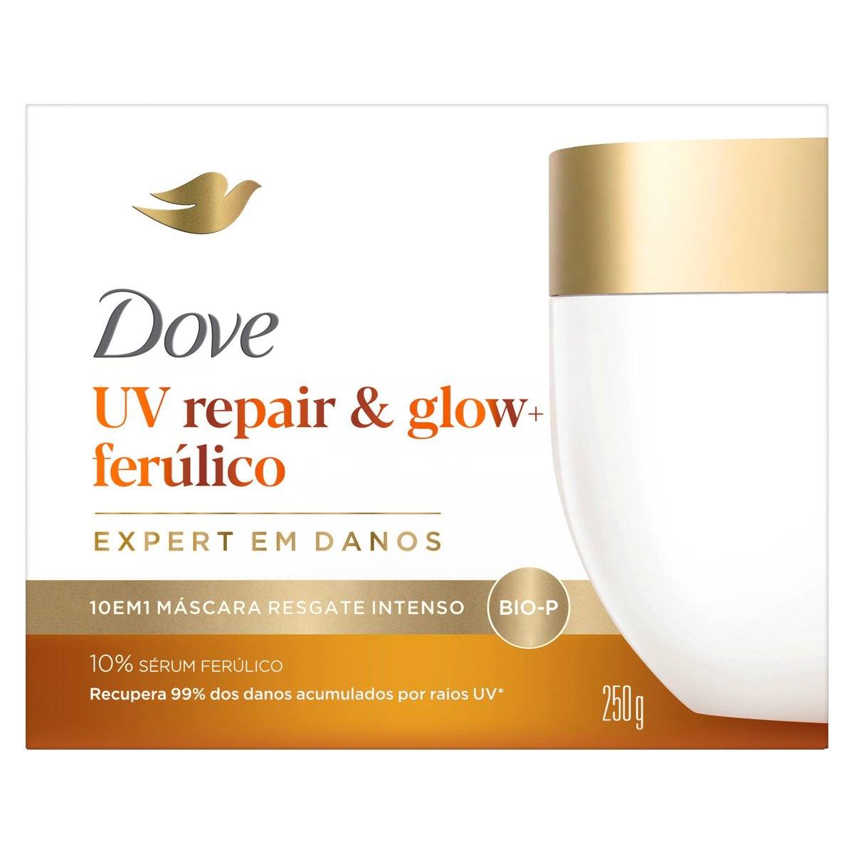 Dove Máscara de Resgate Intenso 10 em 1 UV Repair & Glow + Ferúlico 250g