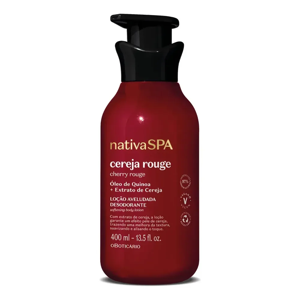 O Boticário Nativa Spa Loção Aveludada Cereja Rouge 400ml