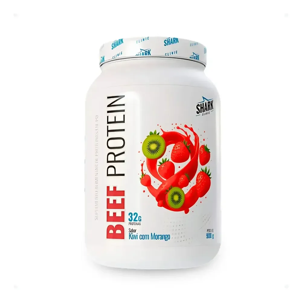Whey Beef Protein 900g Morango C/ Kiwi Shark Pro Sem Lactose Morango Com Kiwi